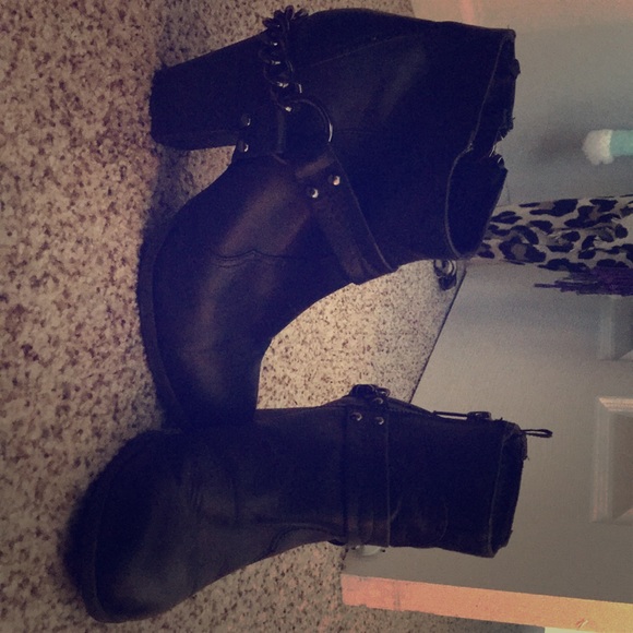 H&M Shoes Black Ankle Rocker Boots Poshmark